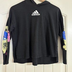 Girls Floral Adidas Hooded Long Sleeve Loose Fit Shirt Size 14